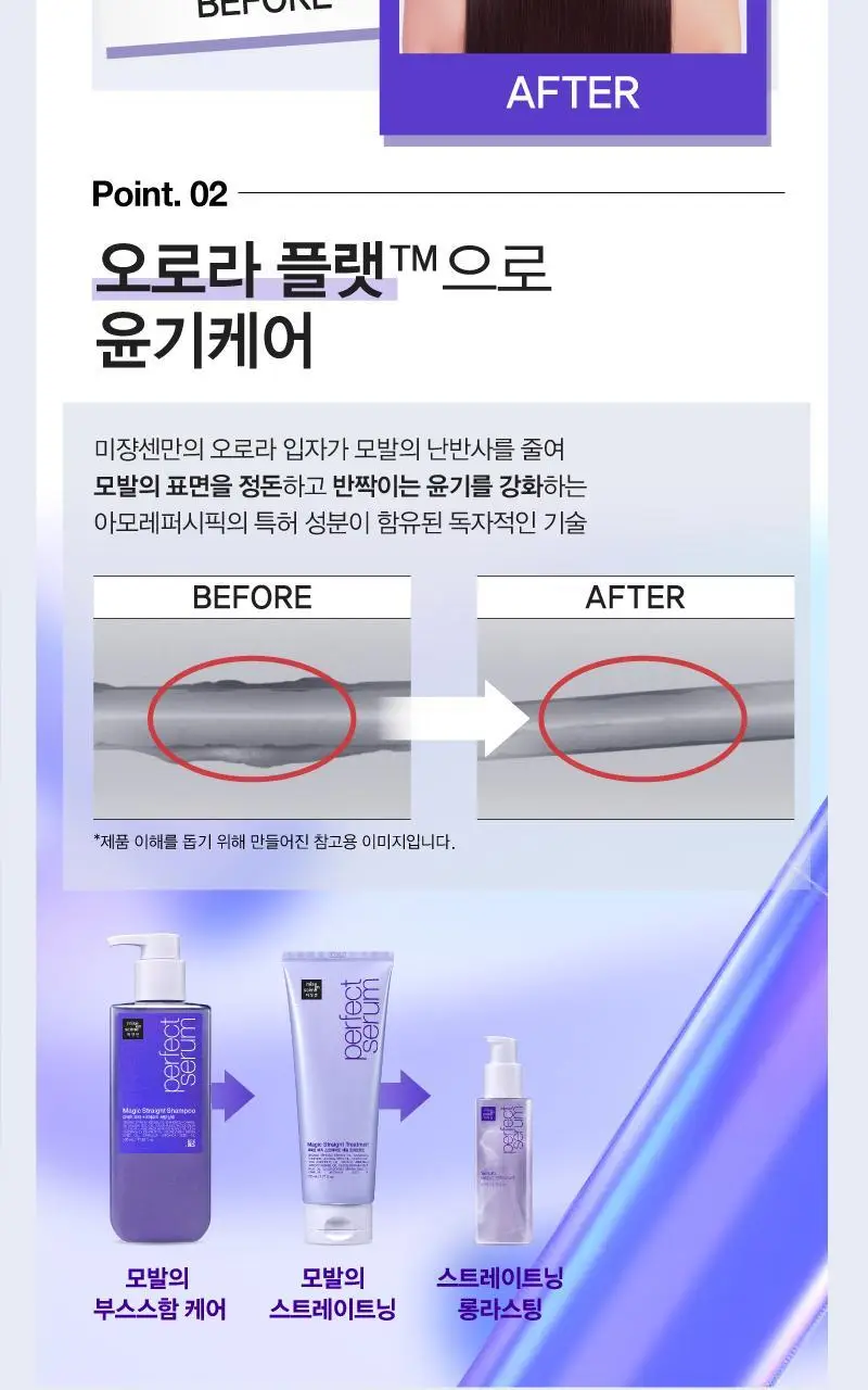 [열보호] 미쟝센 퍼펙트 매직 스트레이트(샴푸/트리트먼트/세럼) 상세페이지 7